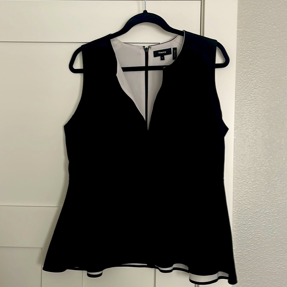 NWOT L Vince sleeveless peplum blouse